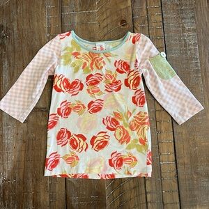 Matilda Jane Serendipity My Rose Bud 🌹 Girls Floral 3/4 Sleeve Size 4 Top